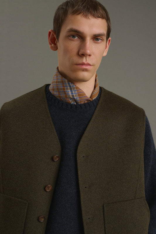 Philibert Scarf - Blue/Brown - Cotton - Men