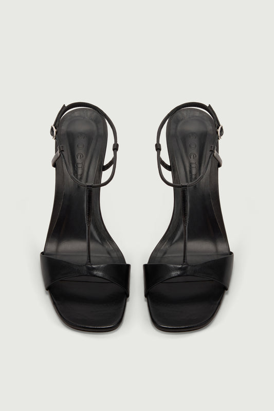 Cecilie sandals - Black Heeled Leather - Soeur