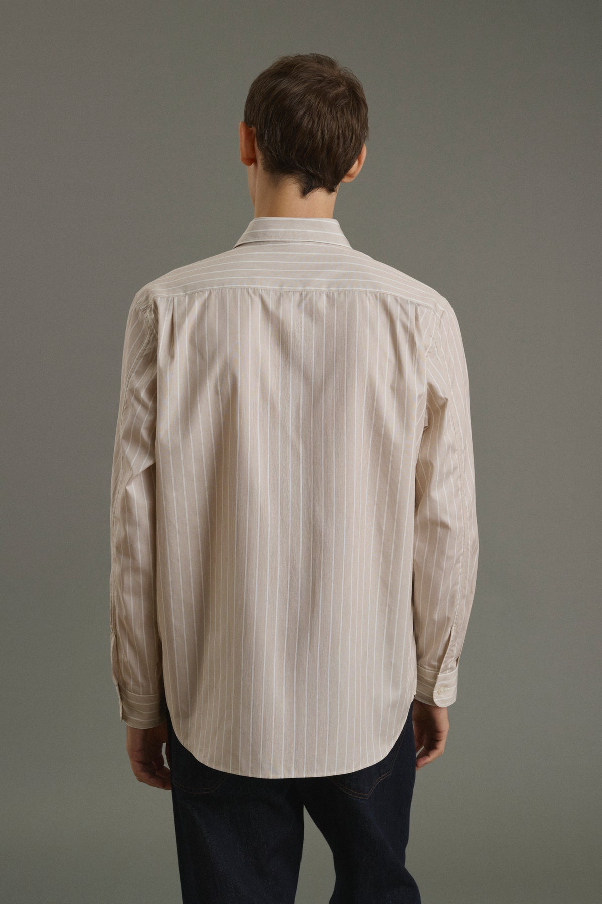 Shirt Glenn - Hazelnut/Ecru - Cotton - Men