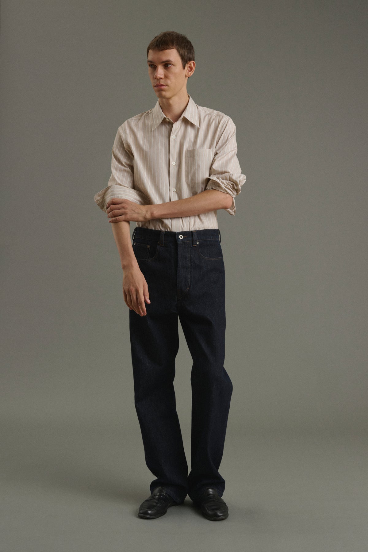 Shirt Glenn - Hazelnut/Ecru - Cotton - Men vue 6