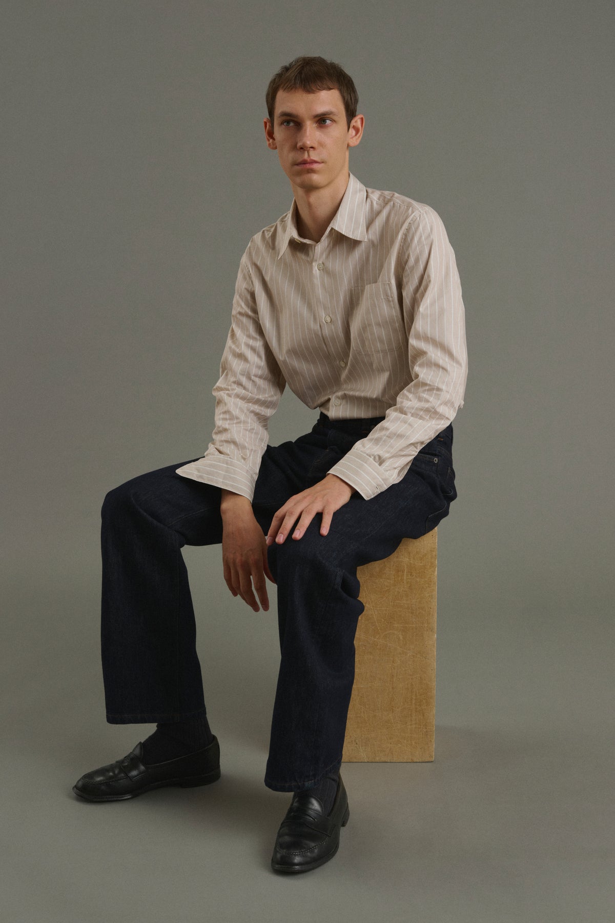 Shirt Glenn - Hazelnut/Ecru - Cotton - Men vue 4