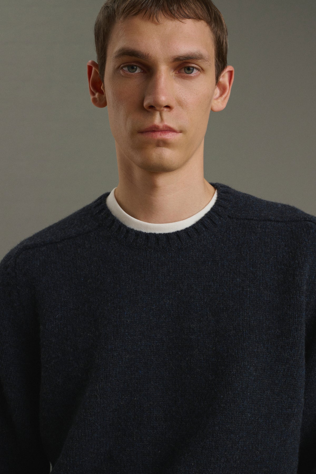 Isamu pullover - Heathered Navy - Wool - Men