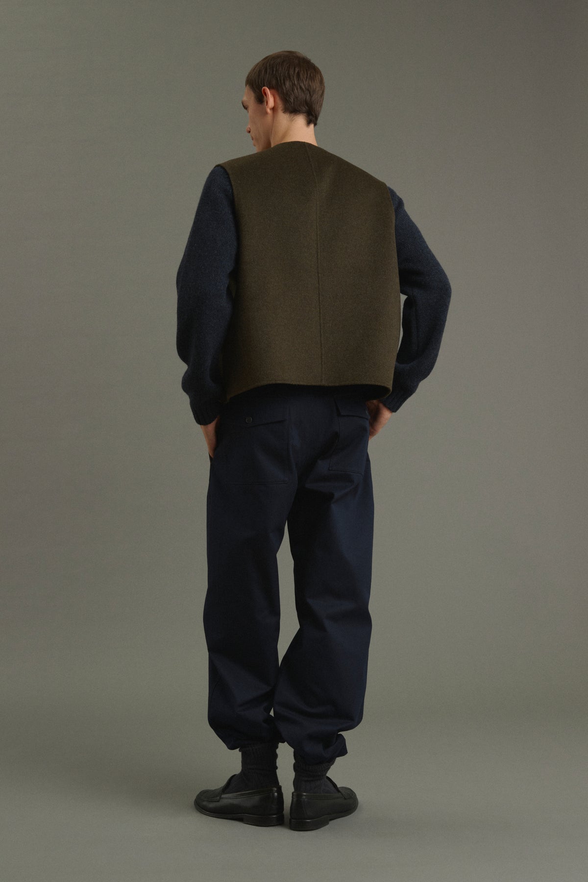 Jacket Romain - Heathered Khaki - Double-Faced - Men vue 4