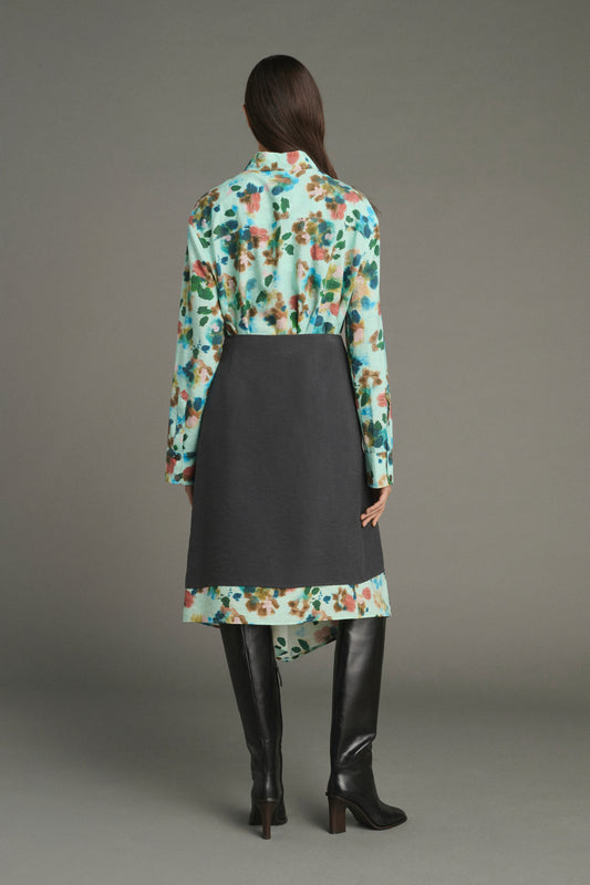 Joy skirt - Turquoise - Silk - Women