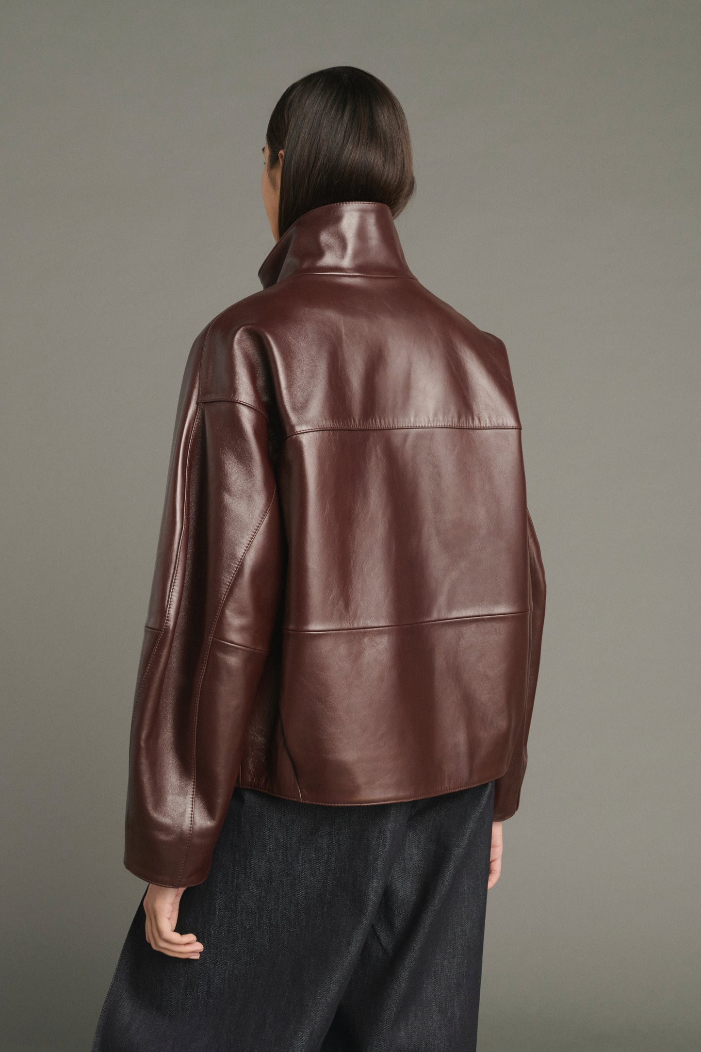 Gamma Jacket - Bordeaux - Leather - Women