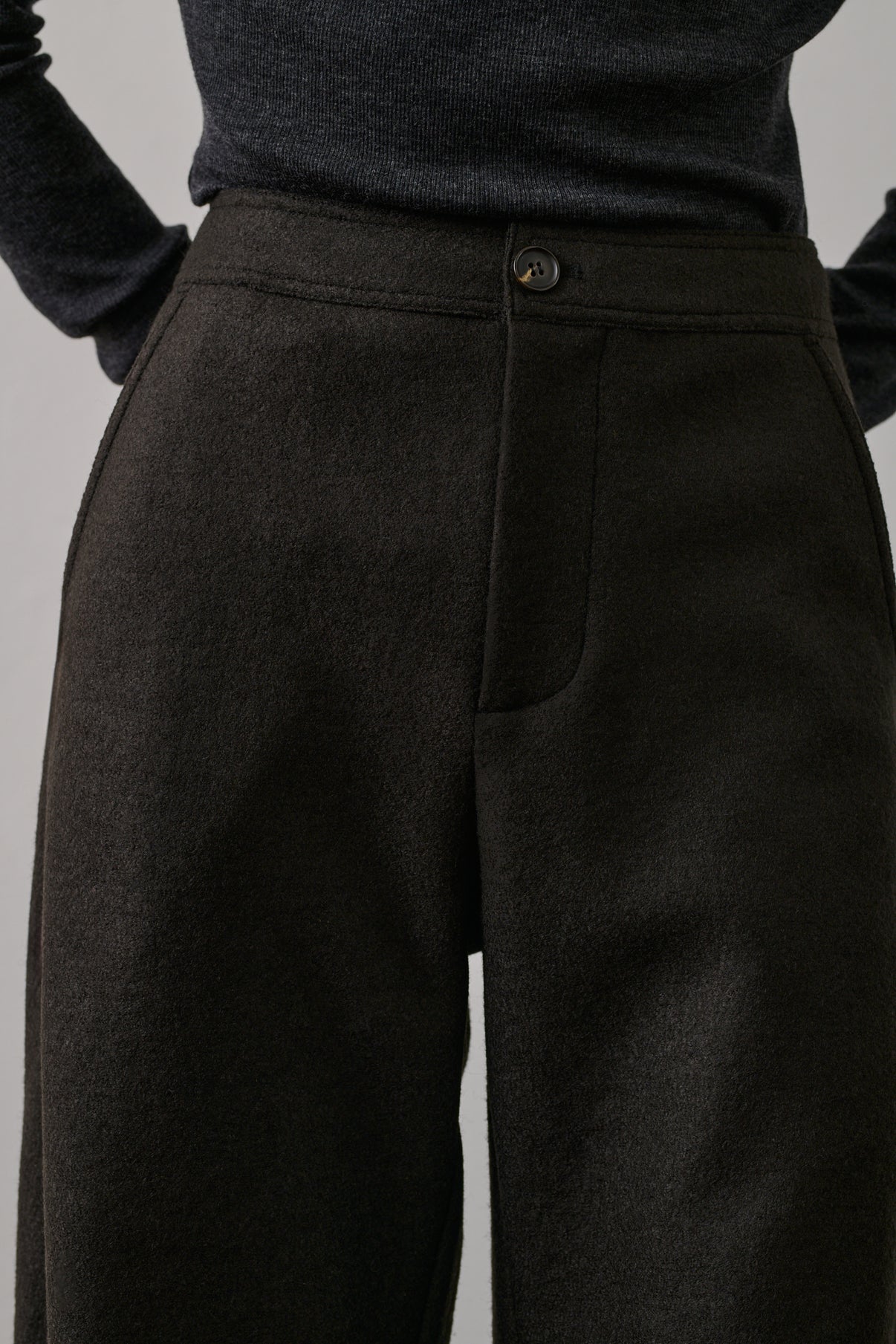 Pantalon Gibson - Vert Ébène - Laine - Femme vue 4