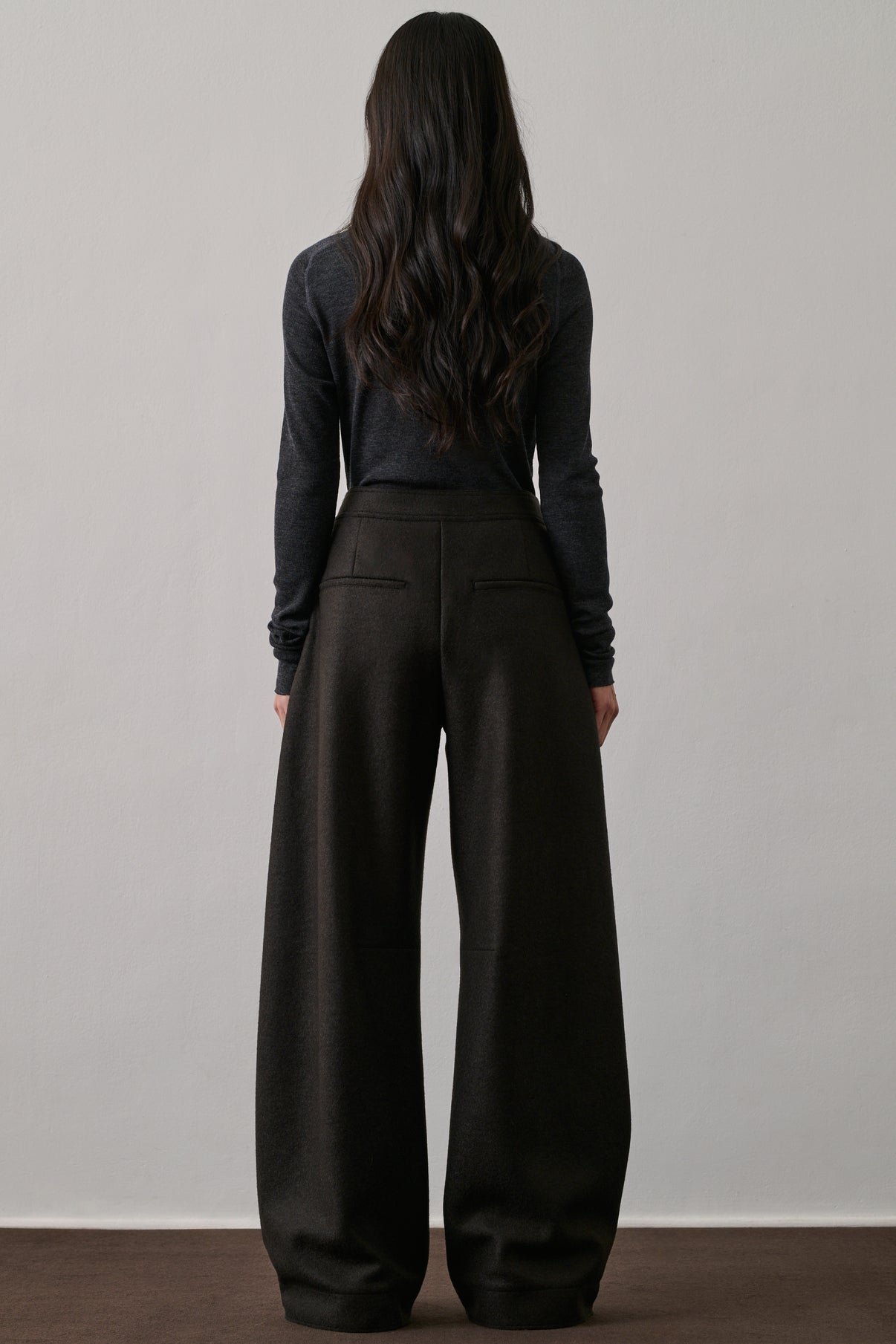 Pantalon Gibson - Vert Ébène - Laine - Femme vue 3
