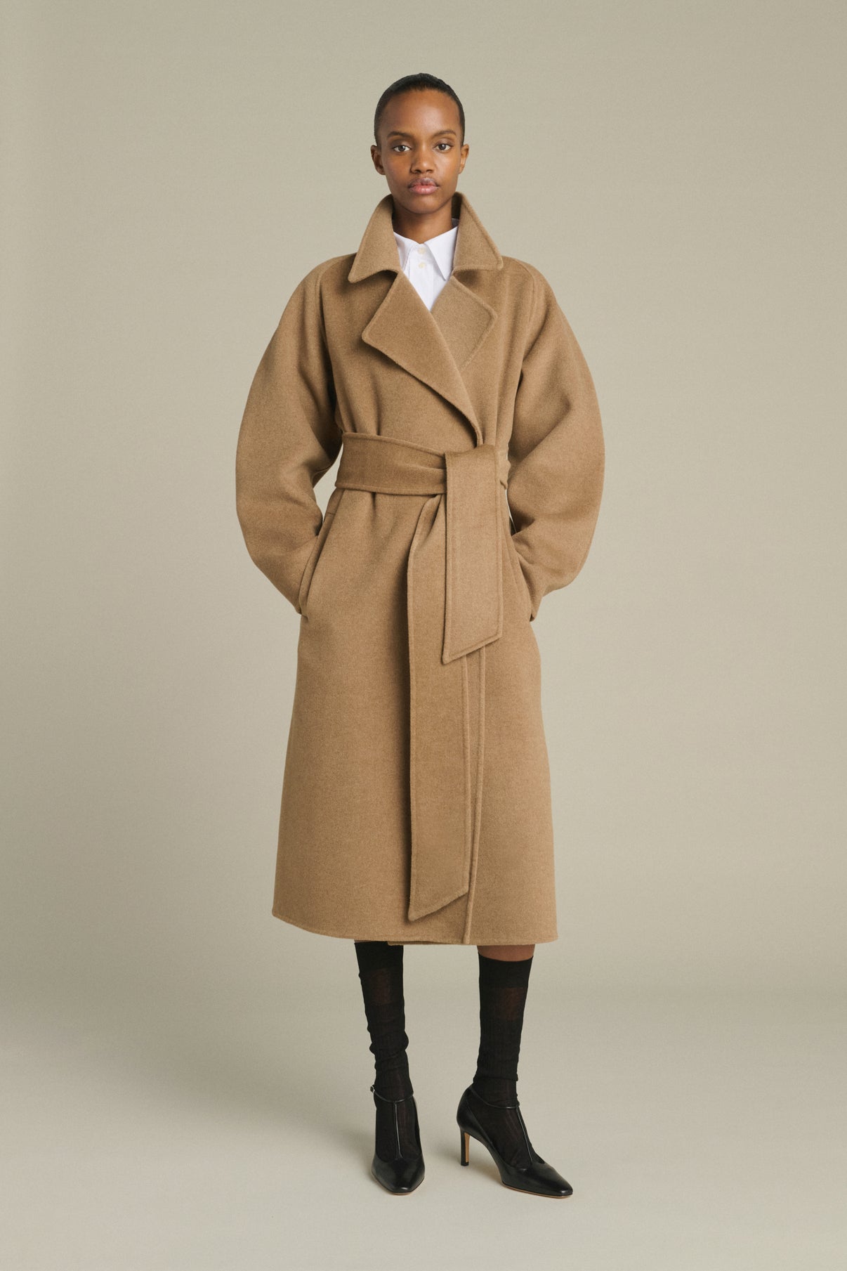 Harvard coat - Camel Marl - Wool - Women vue 1
