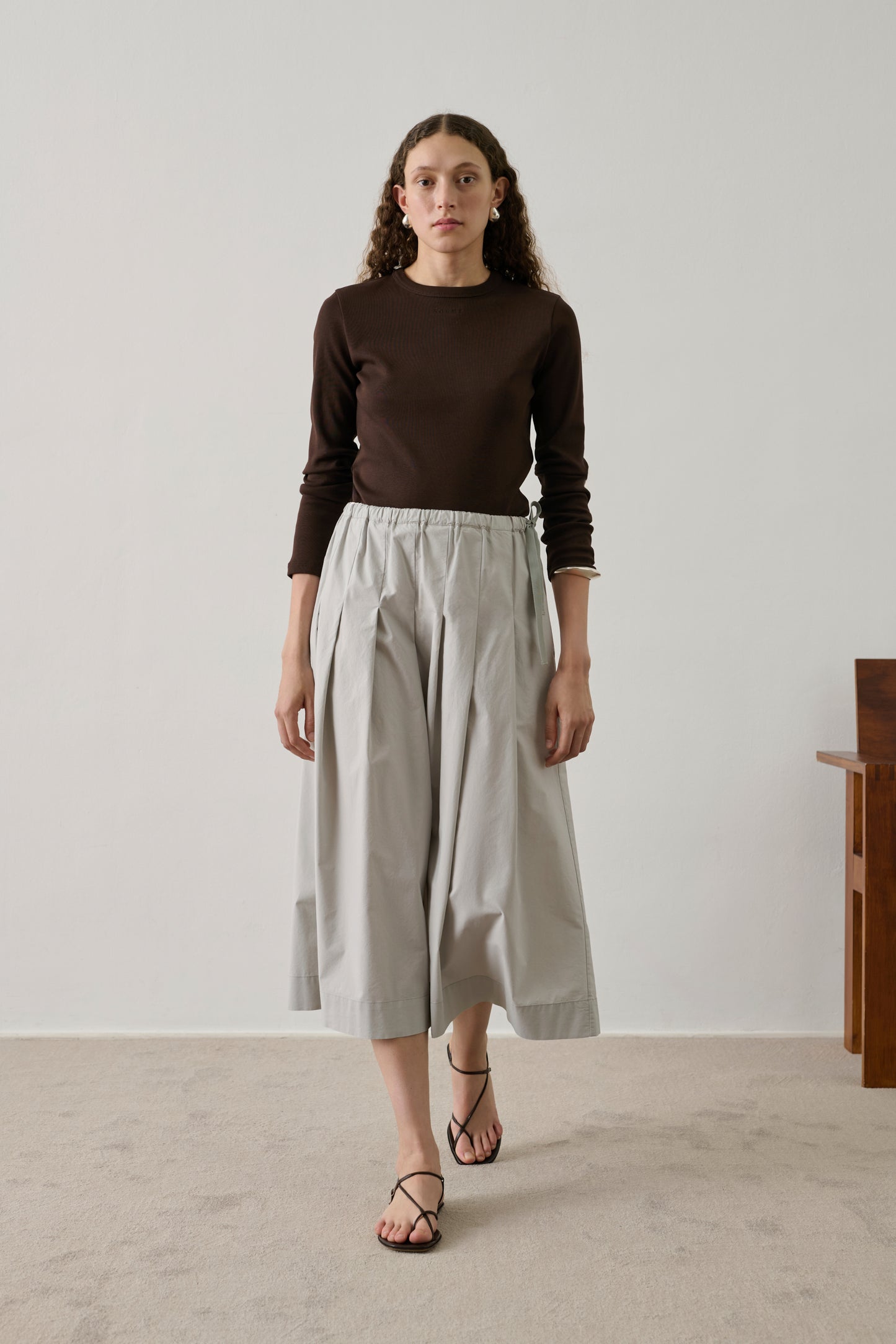 Amalia Skirt - Light Grey - Cotton - Women