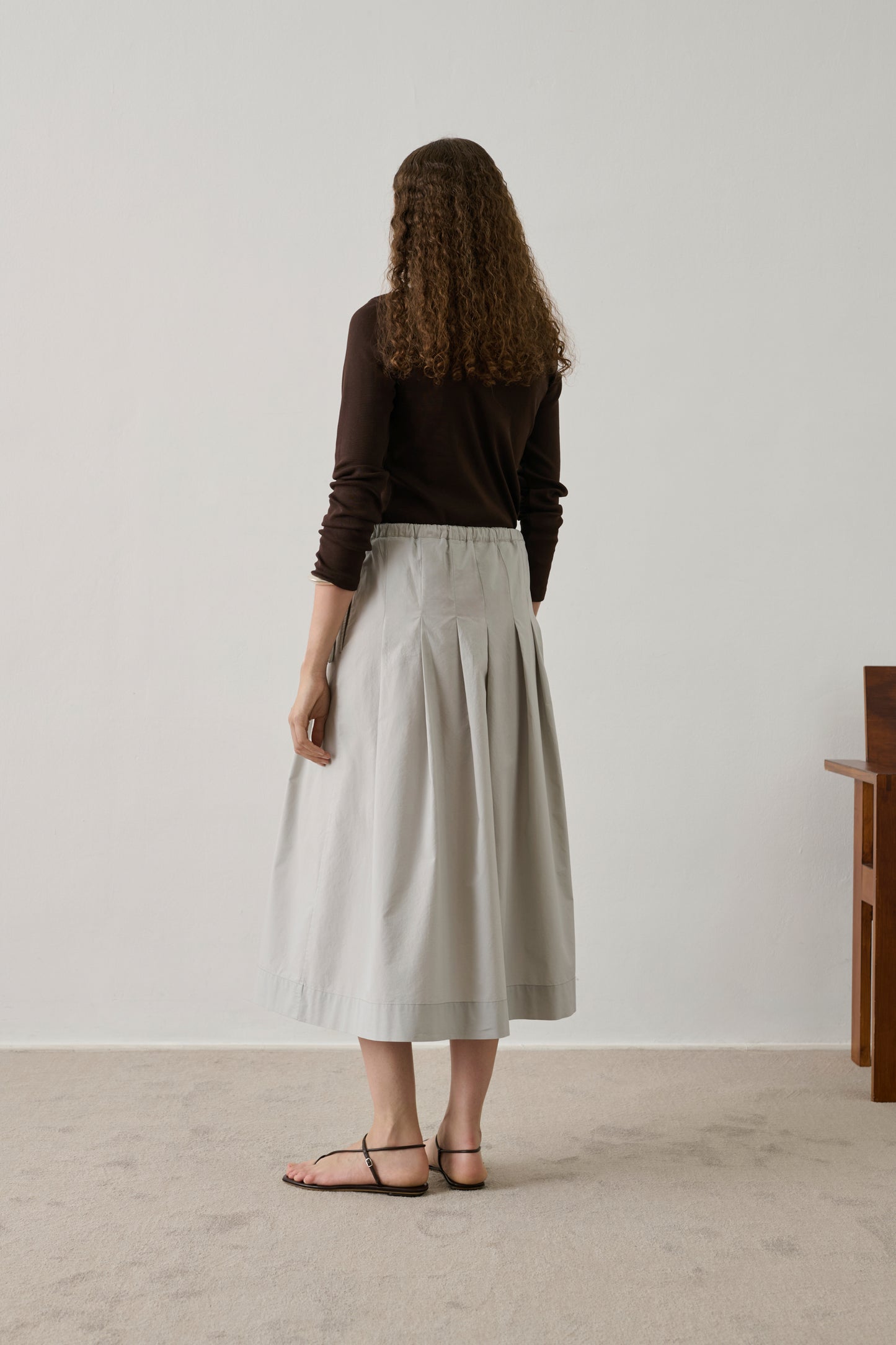 Amalia Skirt - Light Grey - Cotton - Women