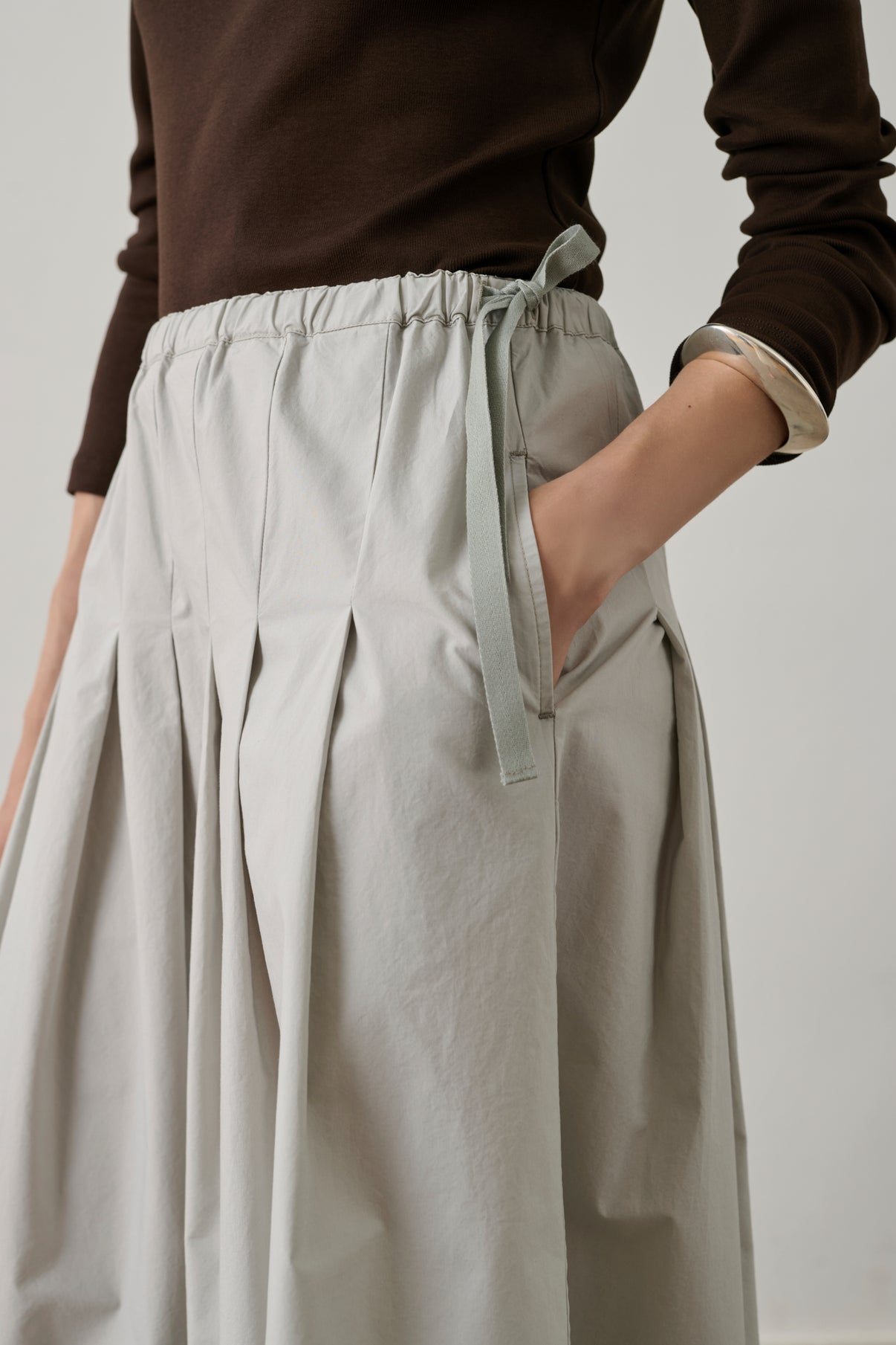 Amalia Skirt - Light Grey - Cotton - Women vue 3