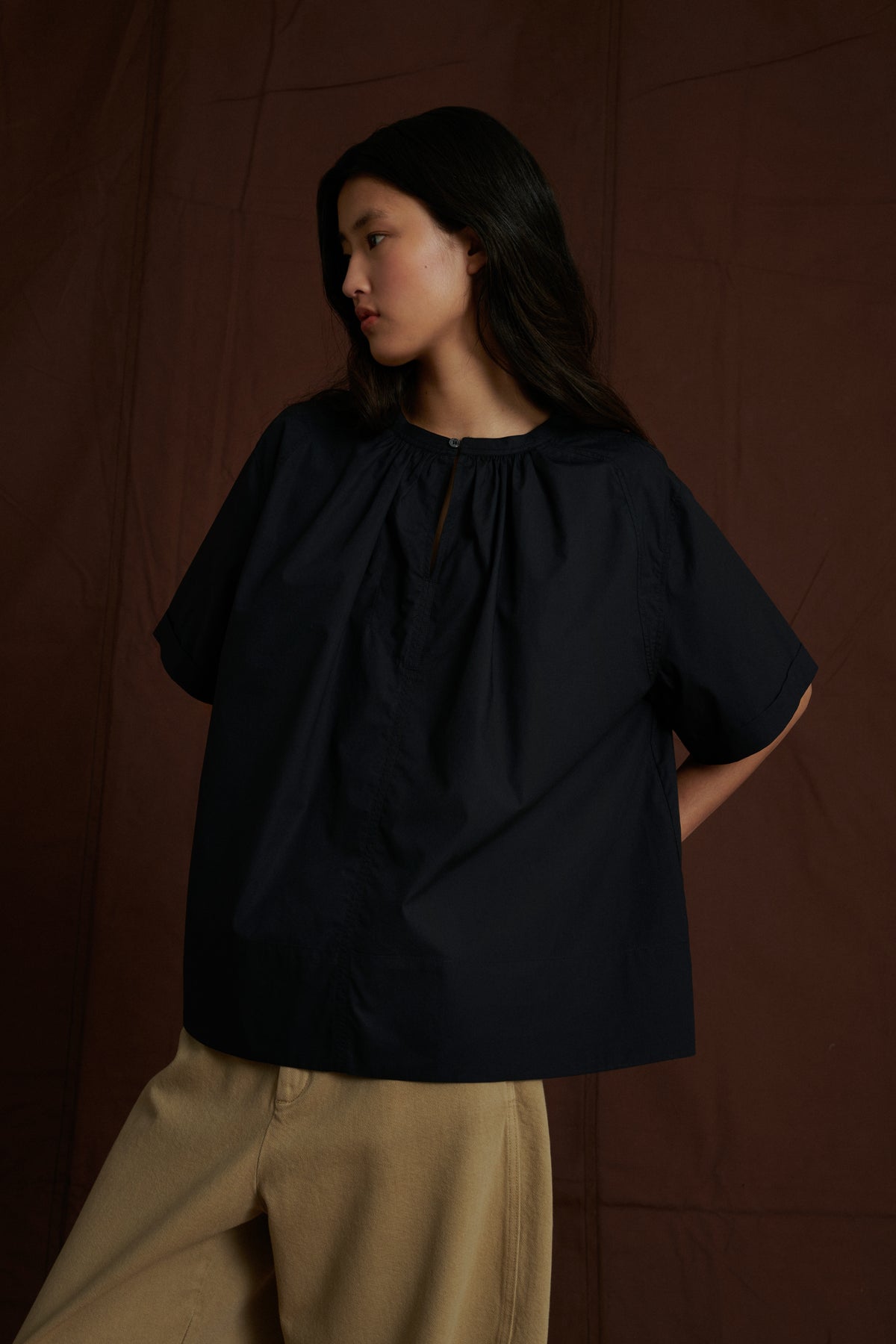 Arlette Shirt - Black - Cotton - Women vue 1