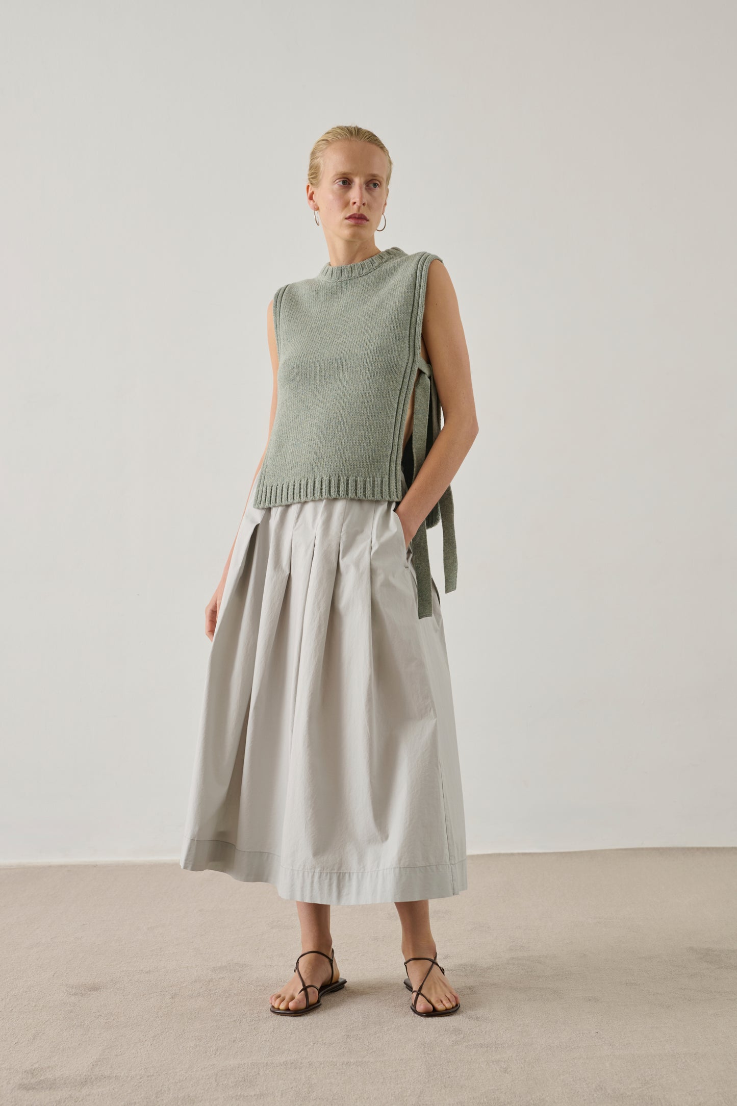 Amalia Skirt - Light Grey - Cotton - Women