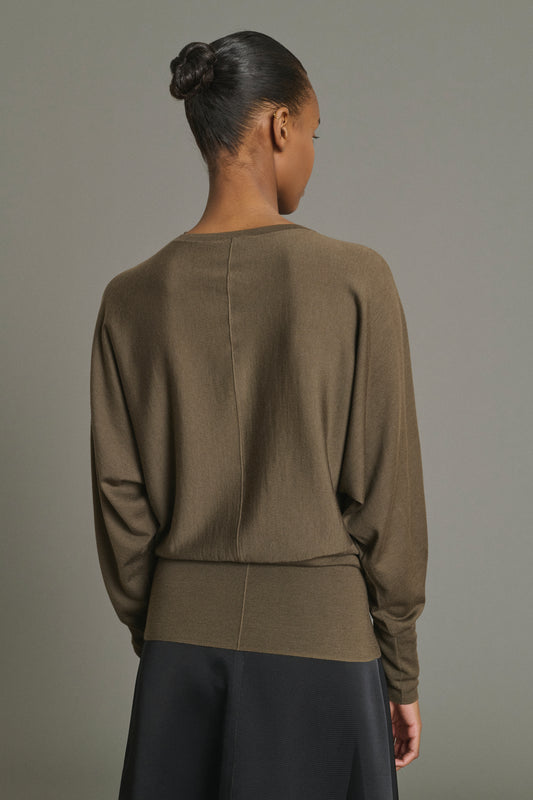 Lina Pullover - Khaki - Merino Wool - Women