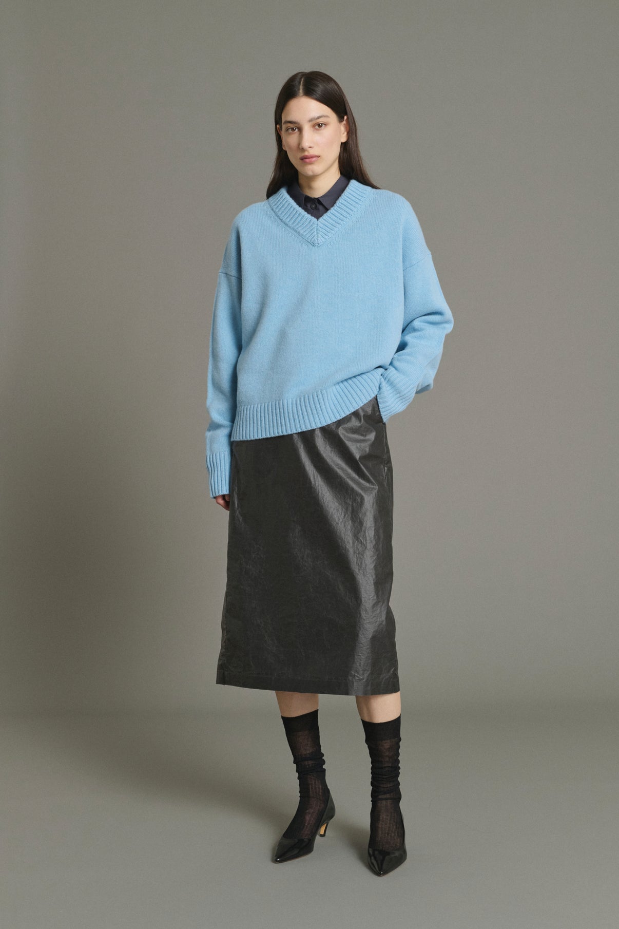 Julie Pullover - Light Blue - Merino Wool - Women vue 1