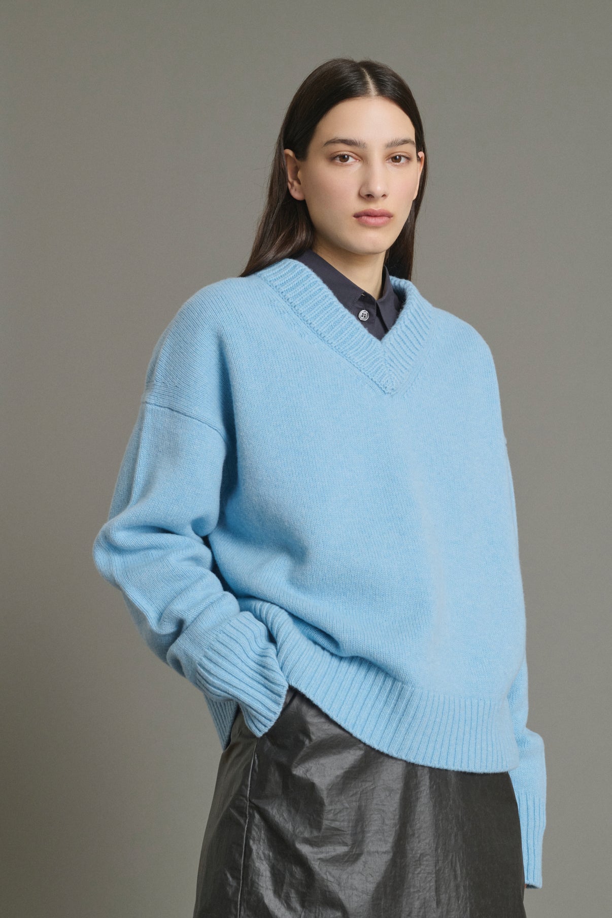 Julie Pullover - Light Blue - Merino Wool - Women vue 3