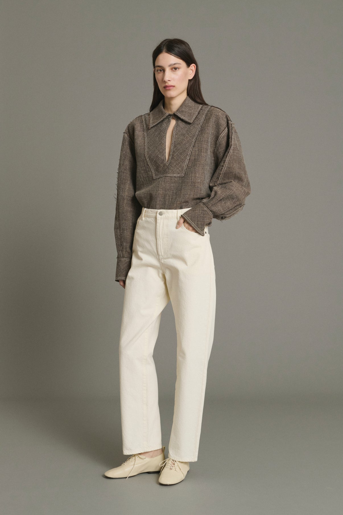 Jeans Barnabe - Écru Soft Denim Women's - Soeur vue 5