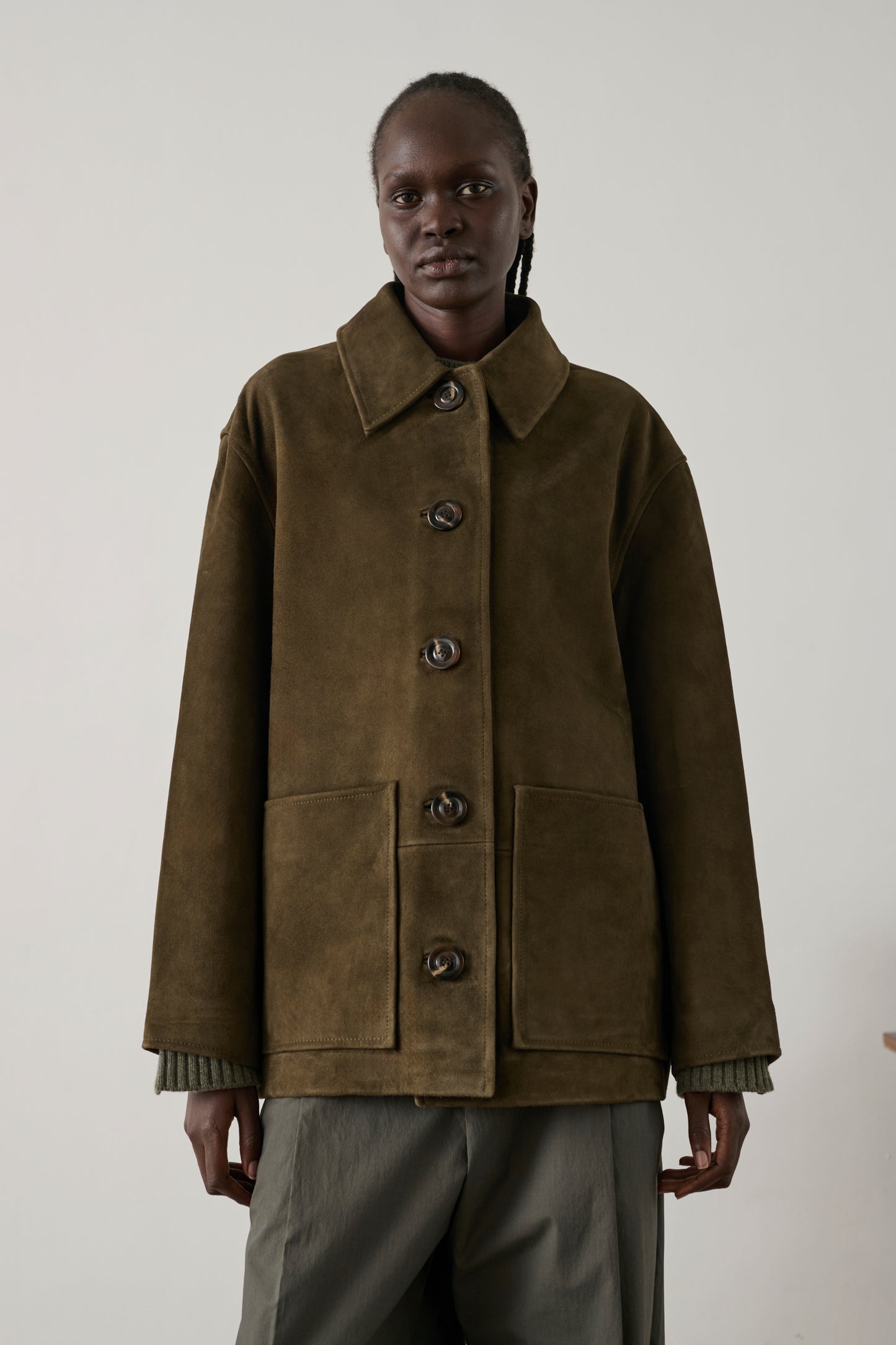Veste Vincenzo - Kaki Foncé - Cuir - Femme