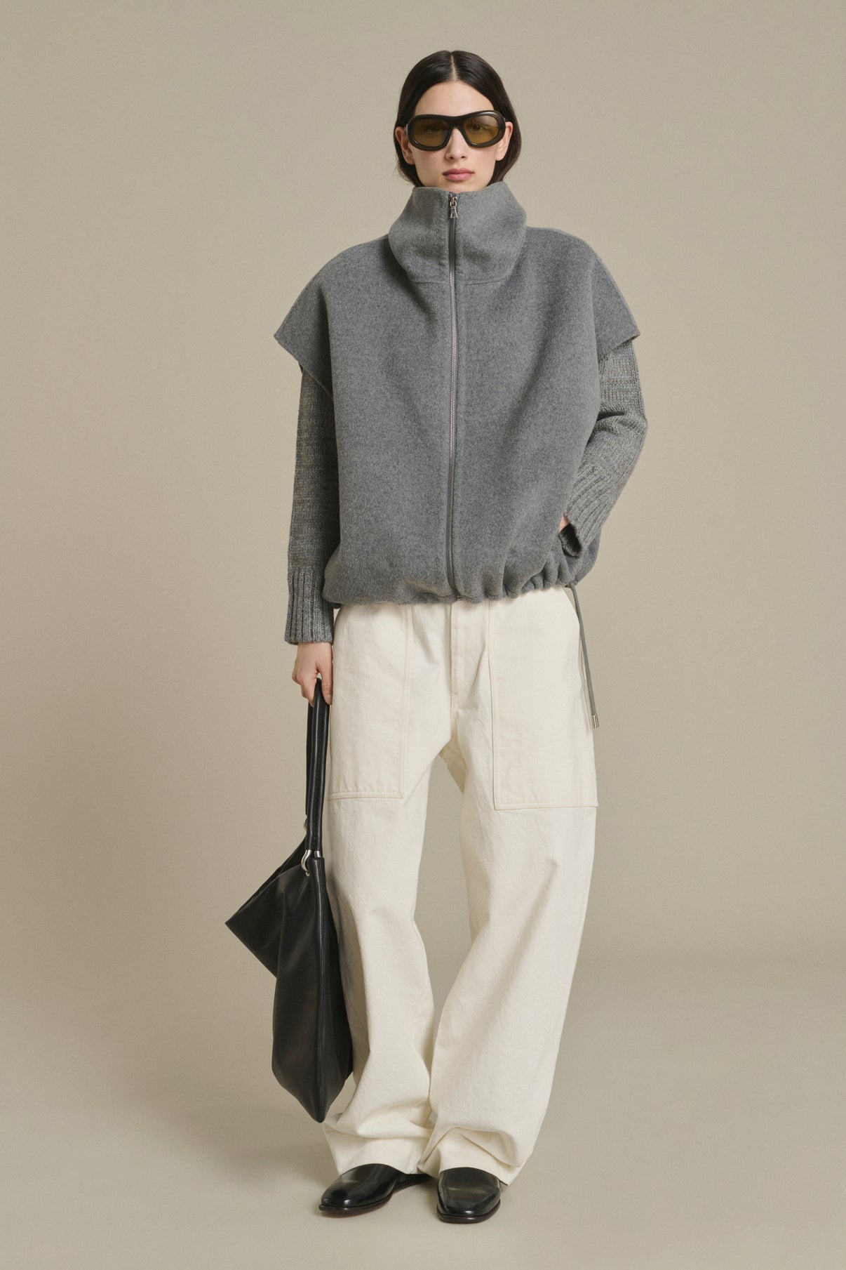 Jacket Juno - Light Grey - Wool - Women vue 1
