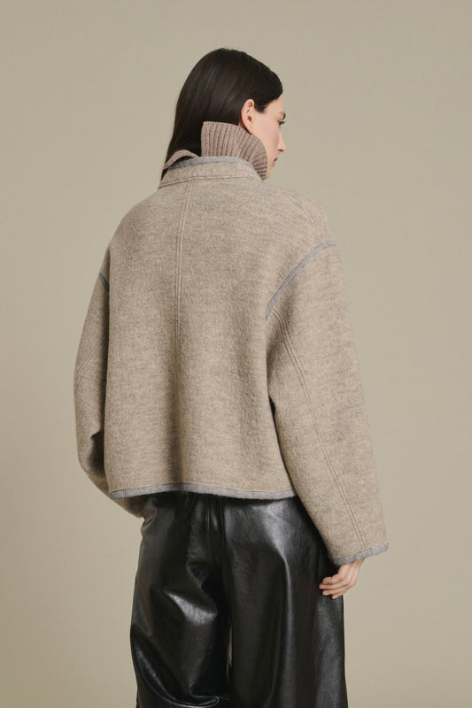 Olympe jacket - Beige/Grey - Wool - Women