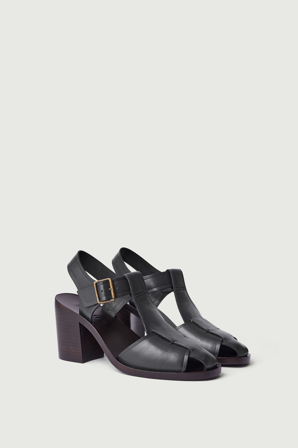 Sandales Vera - Gris Anthracite - Cuir - Femme vue 3
