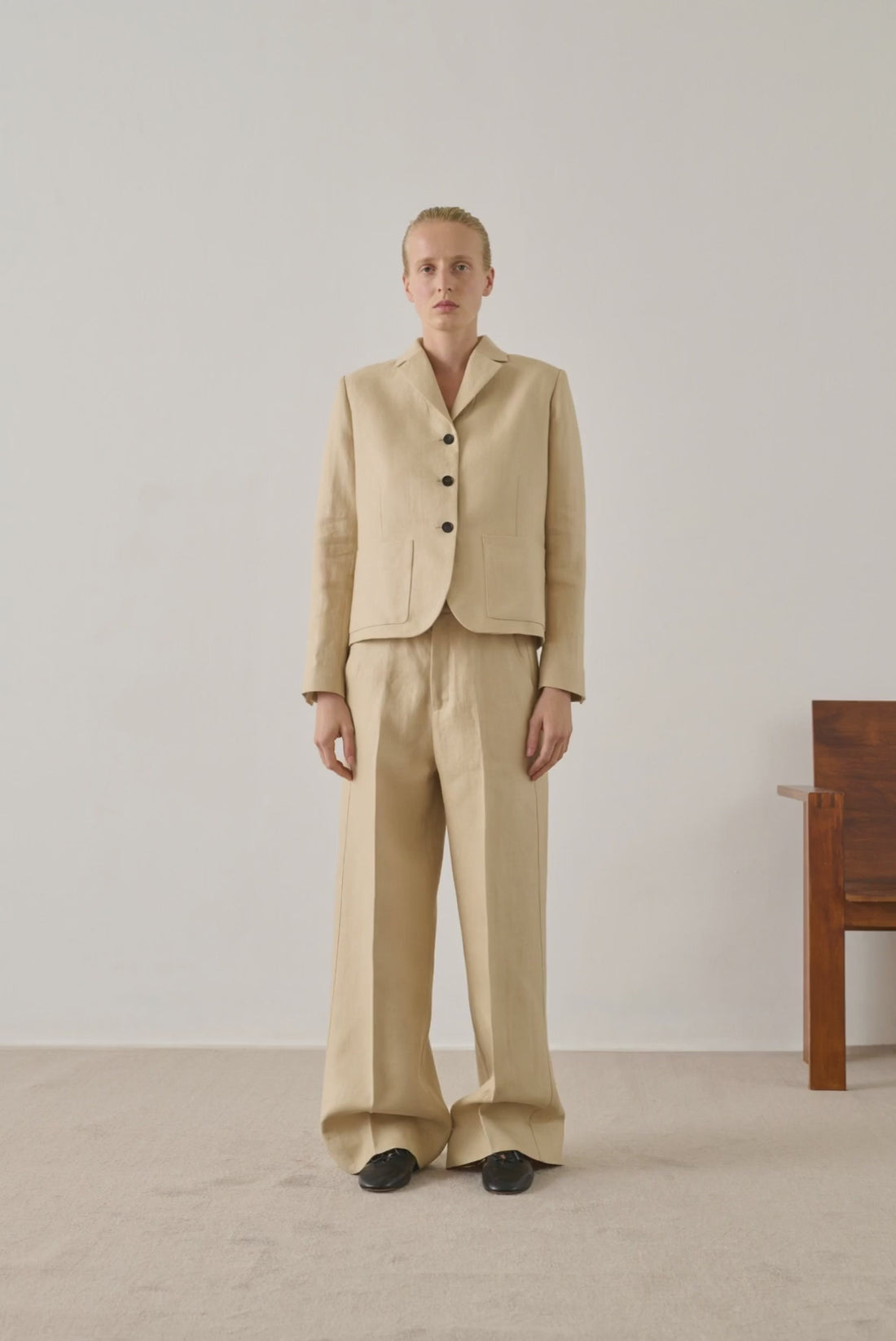 Veste Hespera - Beige Poudre - Lin - Femme